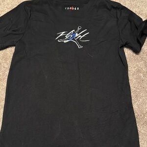 Jordan Black Short Sleeve Tee with Blue Jumpman Graphic